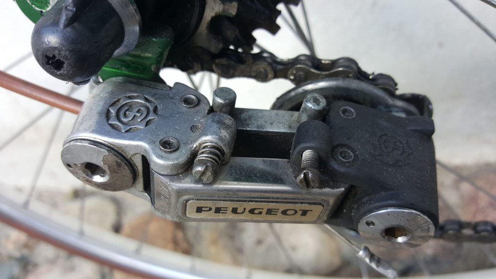 Vintage Rennrad Peugeot Detail ansicht Simplex Schaltung