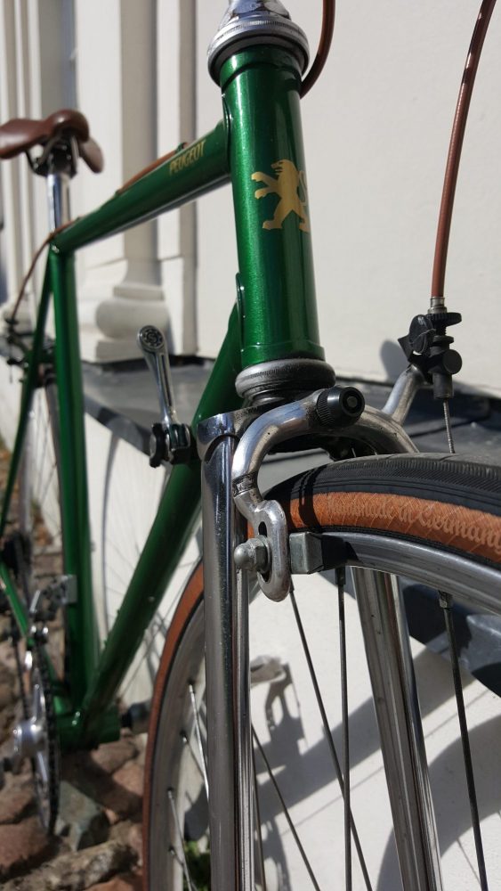 Vintage Rennrad Peugeot Detail ansicht Weinmannbremse