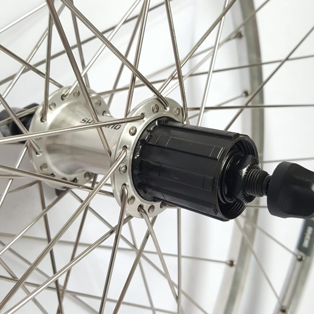 Hinterrad für Rennräder 28 Zoll 7-8-9-10 Fach Silber poliert - Past Bikes