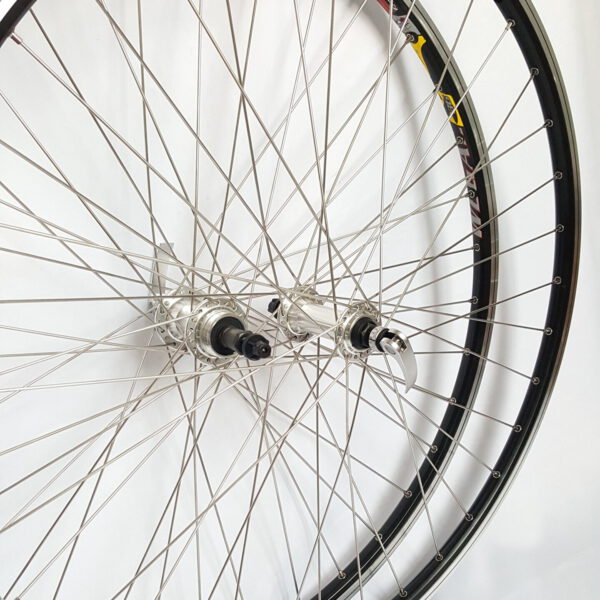 Laufradsatz für Vintage Rennräder Schwarz-Silber