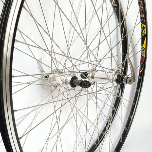 Laufradsatz für Vintage Rennräder Schwarz-Silber
