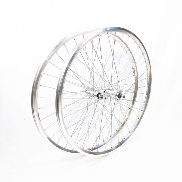 Laufradsatz 28 Zoll für Vintage Tourenräder Silber poliert 122-126 mm