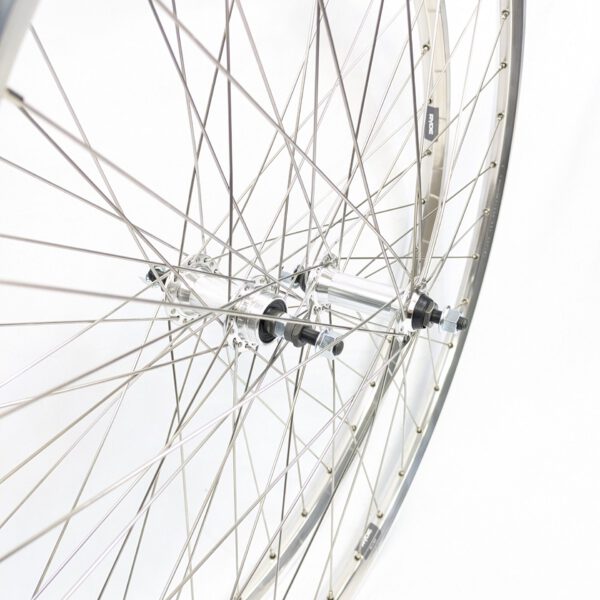 Laufradsatz 28 Zoll für Vintage Tourenräder Silber poliert 122-126 mm